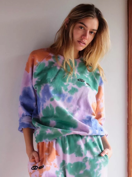 Clare V Sweaters - Clare V. Amber Tie-Dye Pullover Multicolor Sweatshirt XS